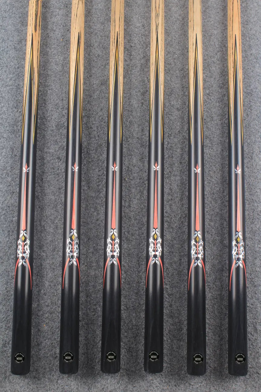 1 piece ash inlay english pool cue #7898-#7903 WOODS CUES
