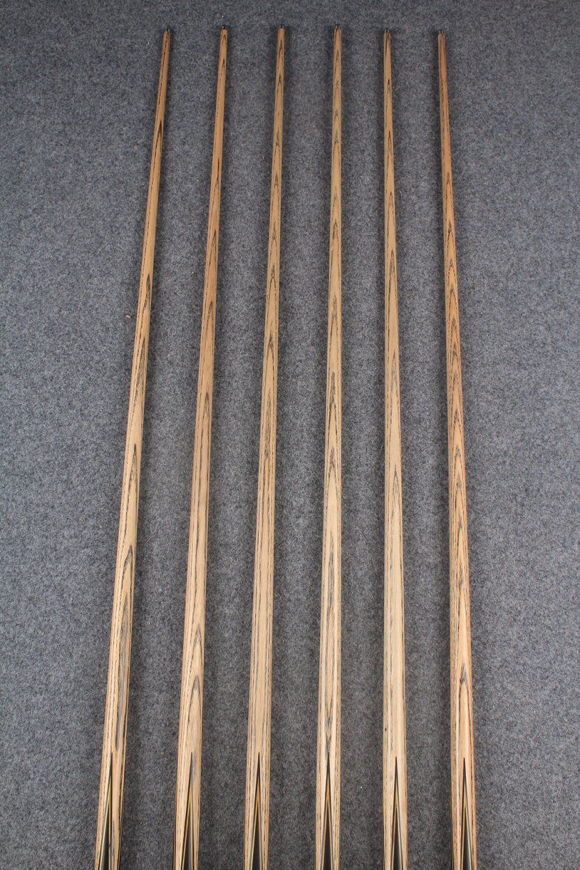 1 piece ash inlay english pool cue #7898-#7903 WOODS CUES