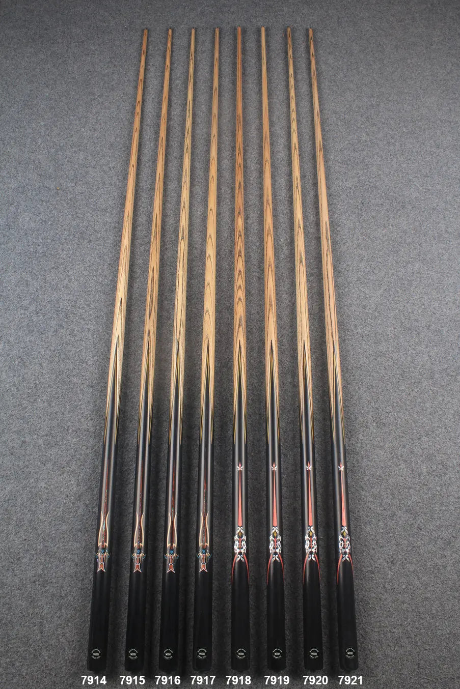 1 piece ash inlay english pool cue #7914-#7921 WOODS CUES