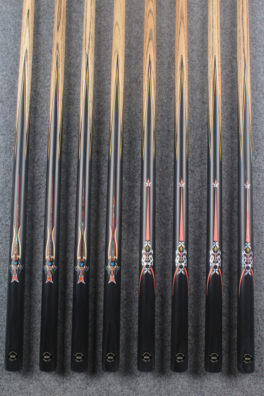 1 piece ash inlay english pool cue #7914-#7921 WOODS CUES