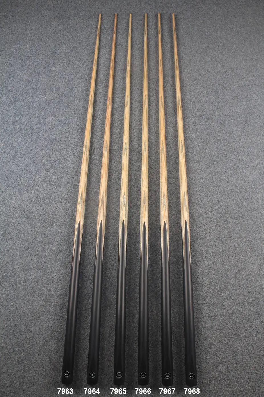 CHEVRONS+ 1 piece ash english pool cue #7963- #7968 WOODS CUES