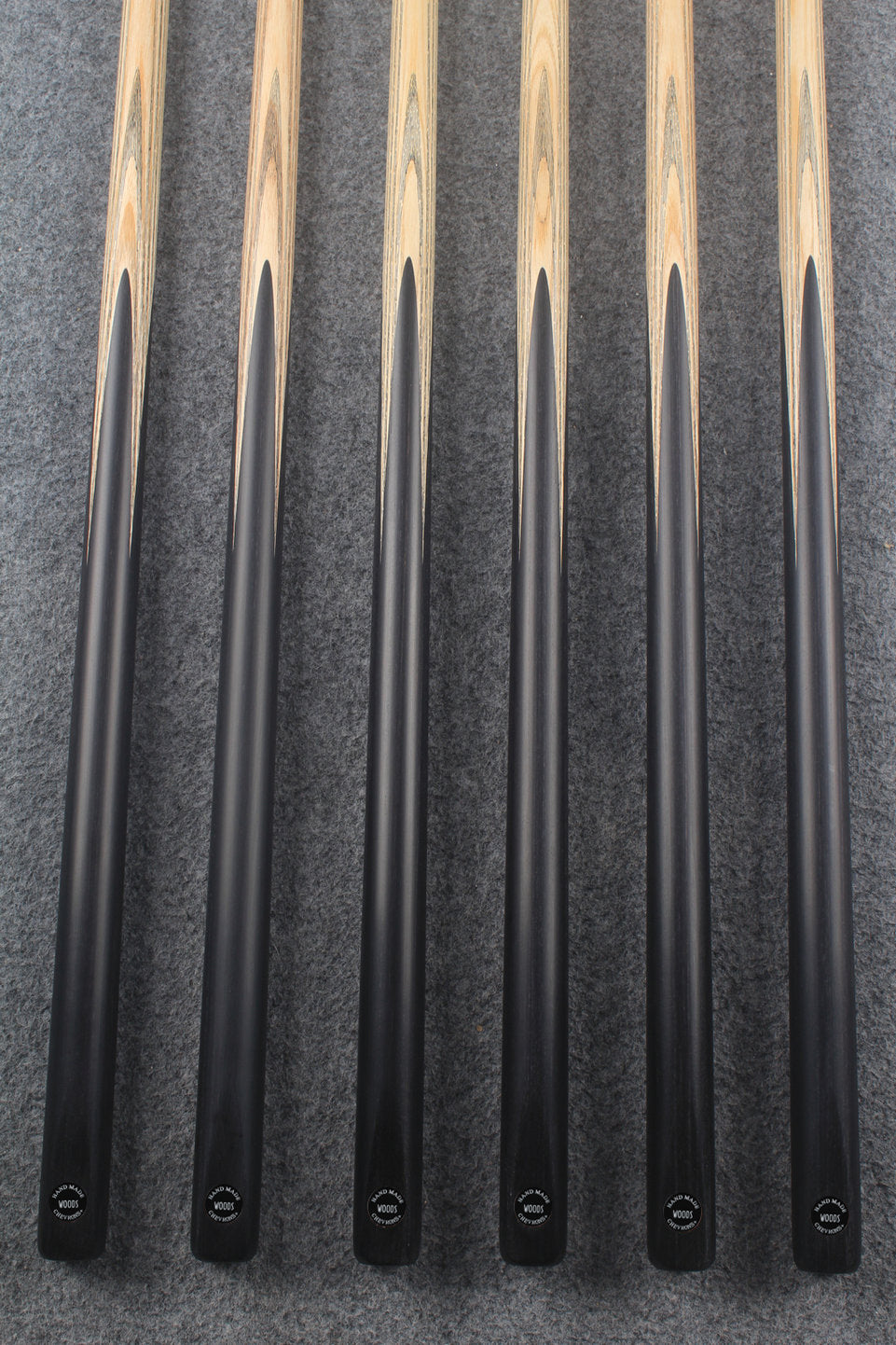 CHEVRONS+ 1 piece ash english pool cue #7963- #7968