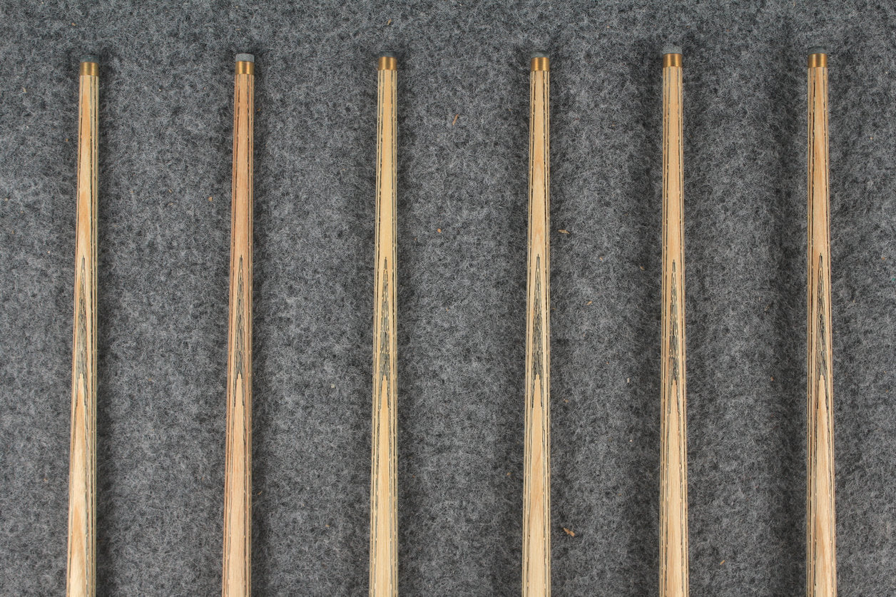 CHEVRONS+ 1 piece ash english pool cue #7963- #7968 WOODS CUES