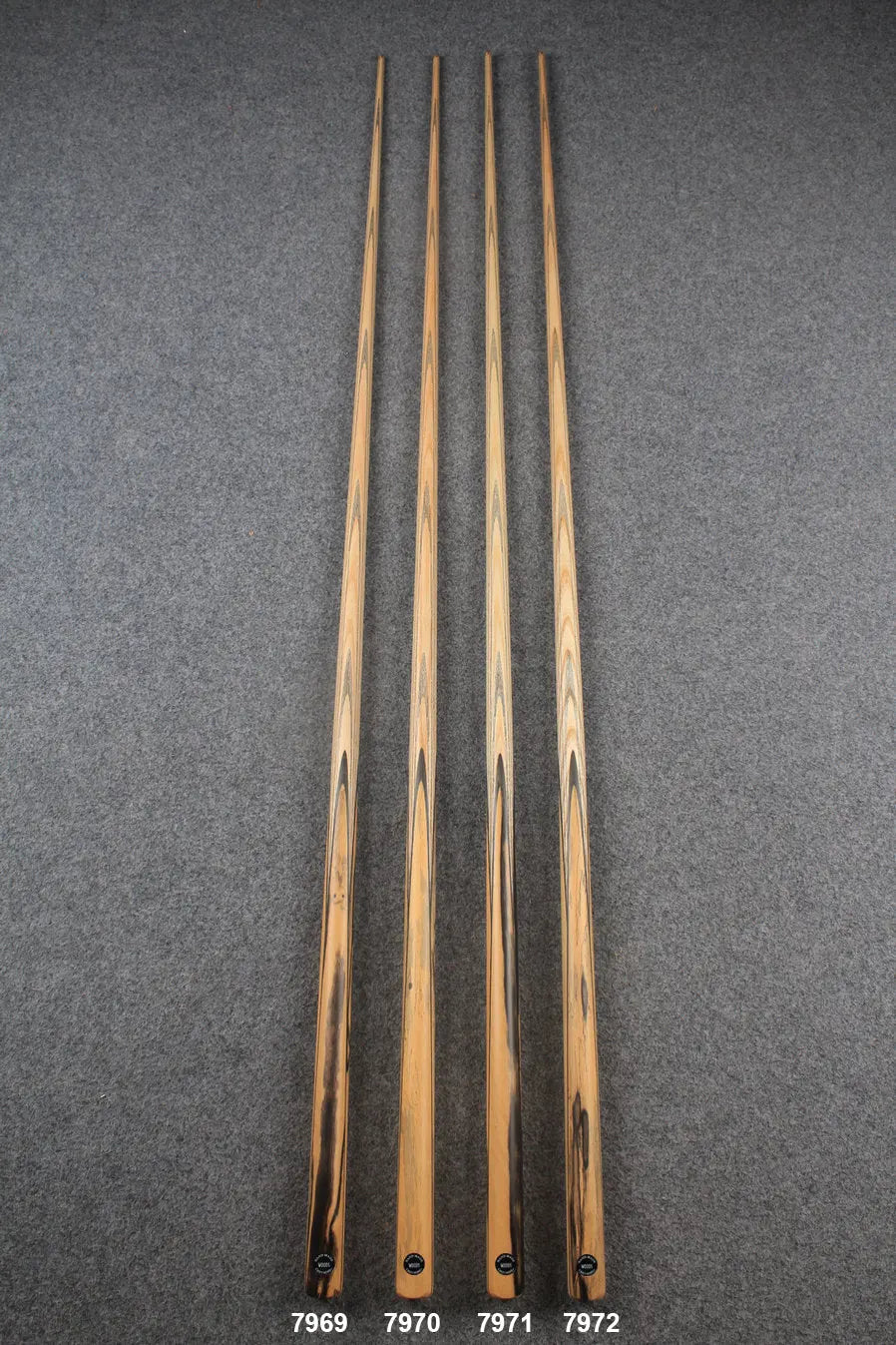 CHEVRONS+ 1 piece ash english pool cue #7969- #7972 WOODS CUES