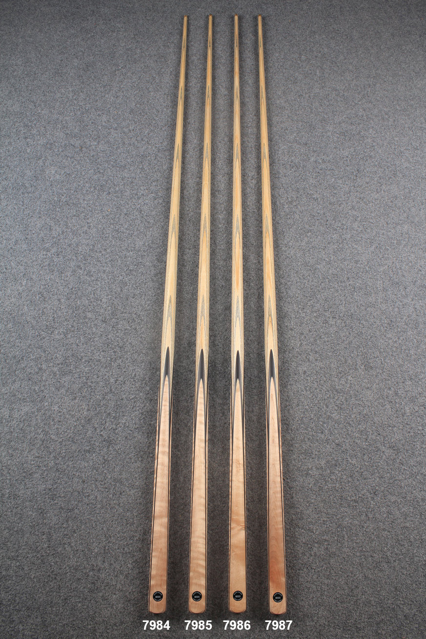 CHEVRONS+ 1 piece ash snooker cue #7984- #7987 WOODS CUES