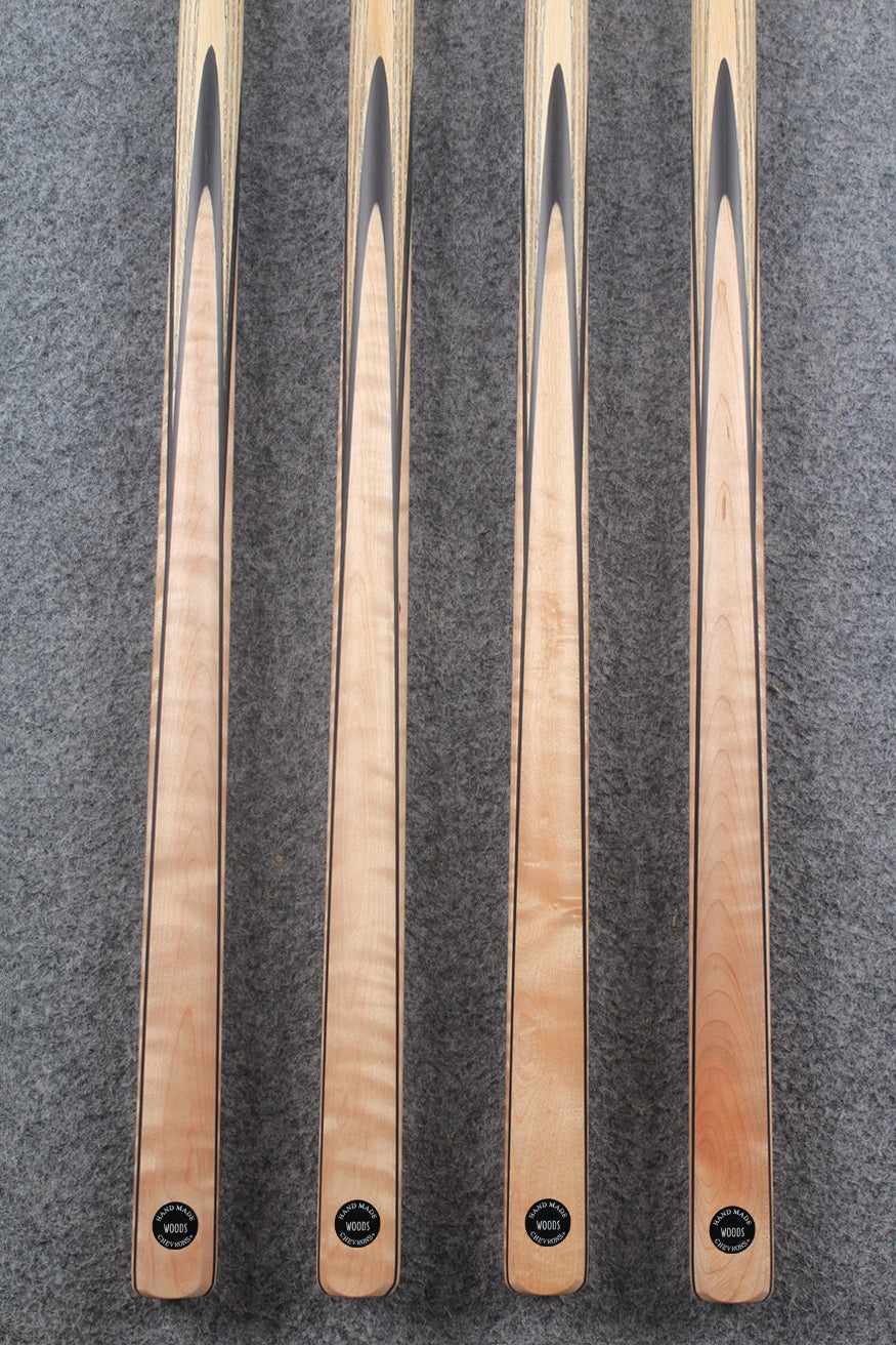 CHEVRONS+ 1 piece ash snooker cue #7984- #7987 WOODS CUES