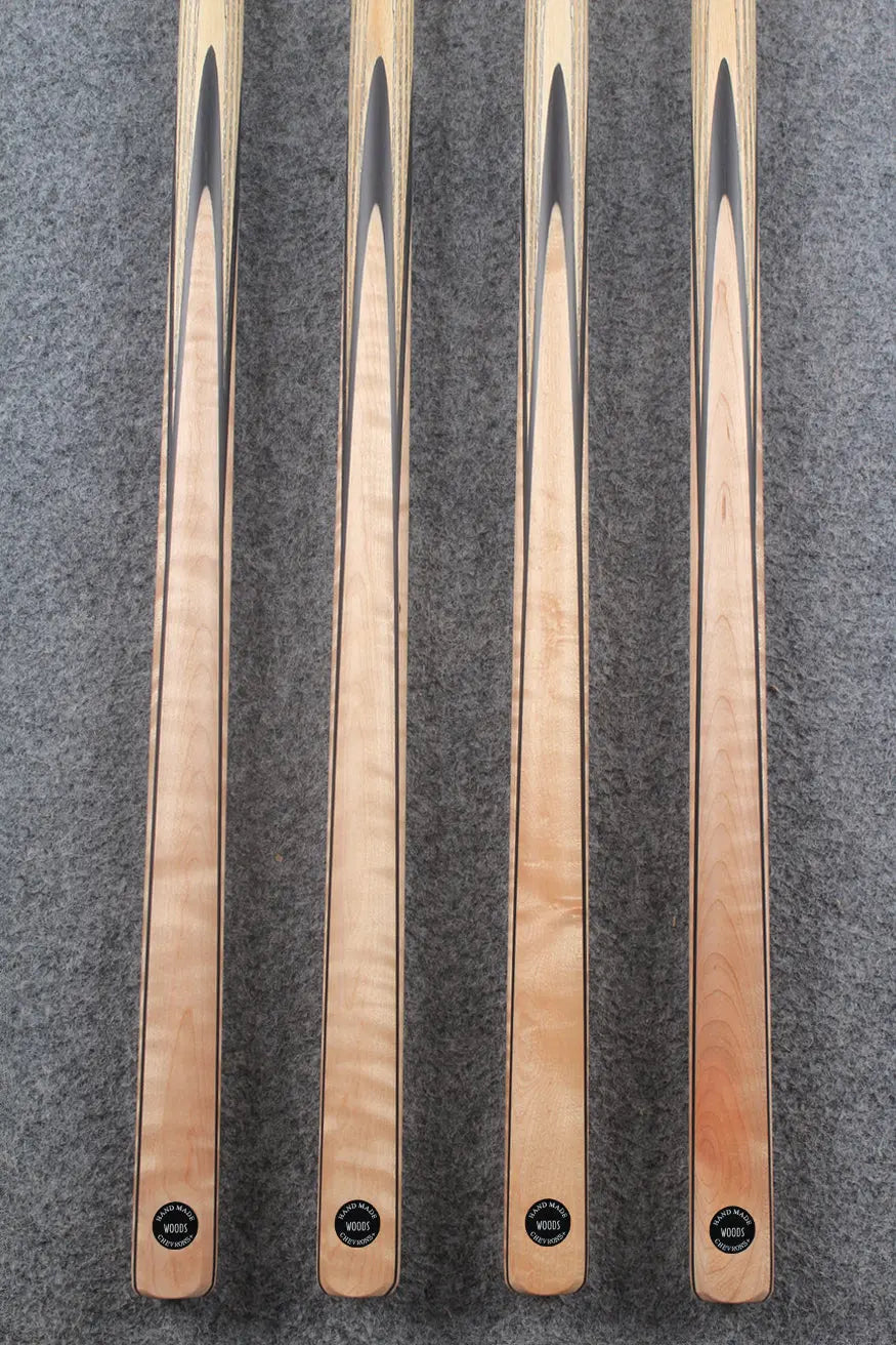 CHEVRONS+ 1 piece ash snooker cue #7984- #7987 WOODS CUES