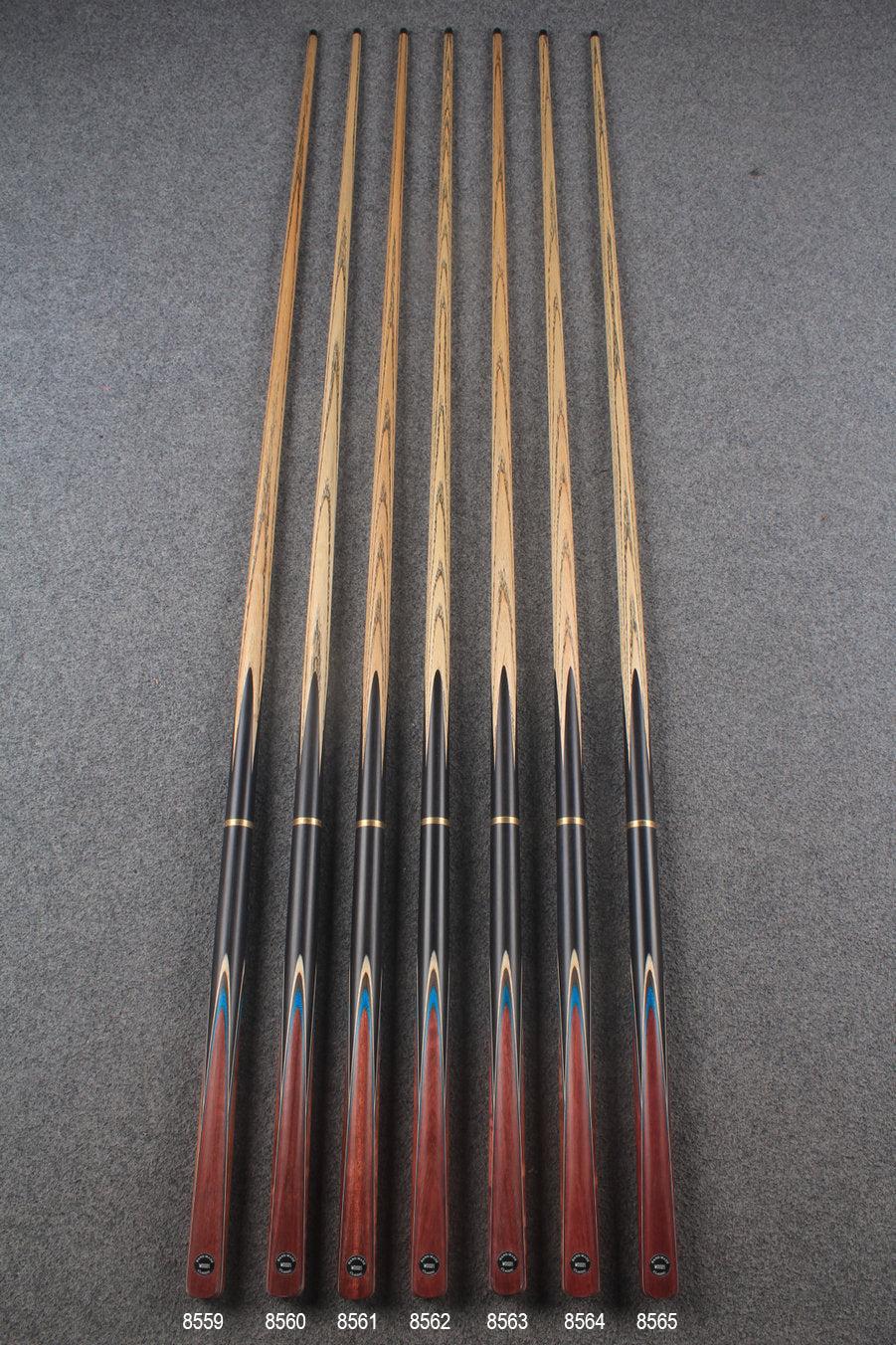 3/4 ash chinese 8 ball pool cue #8559 - #8565 WOODS CUES