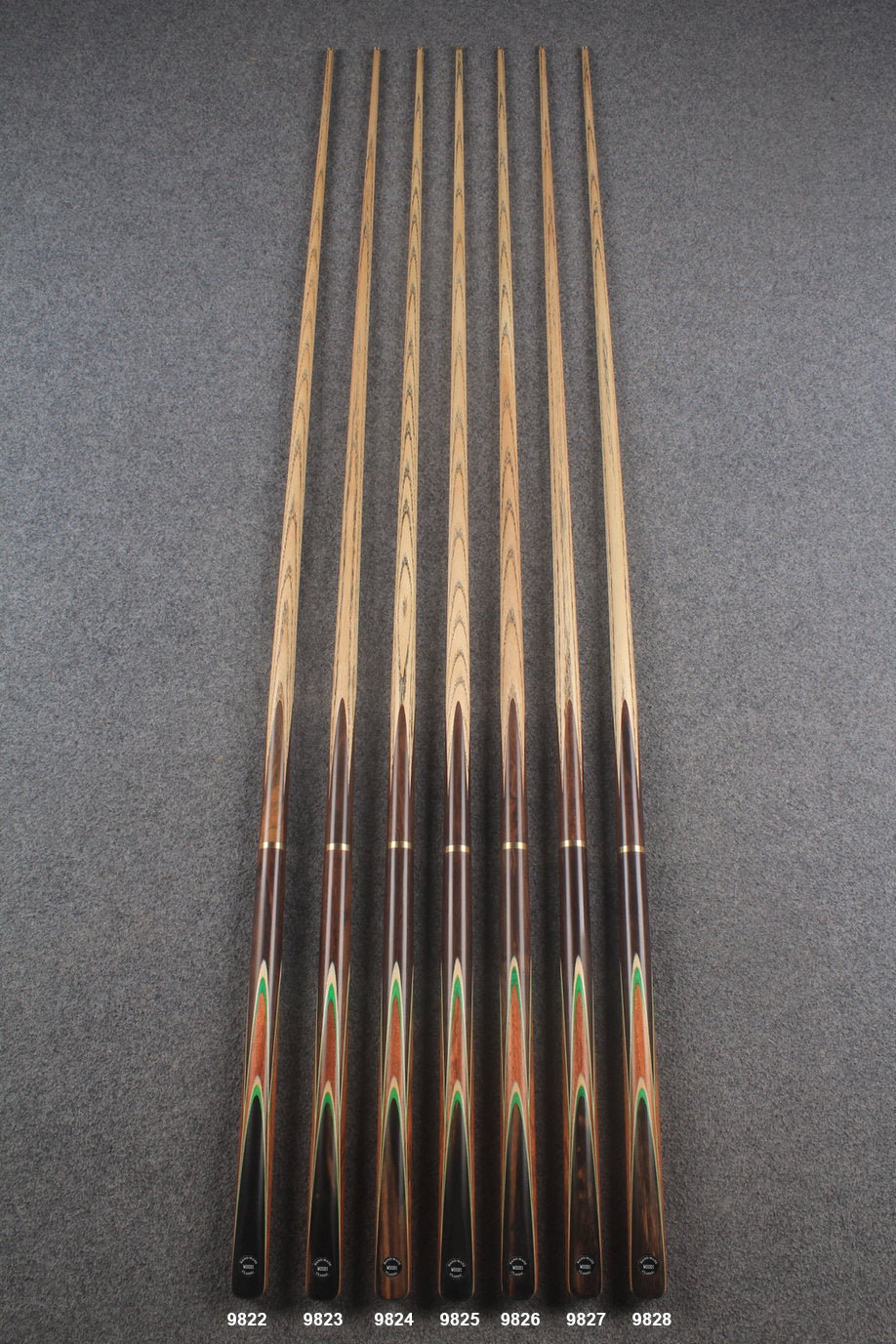 3/4 ash english pool cue #9822 - #9828 WOODS CUES