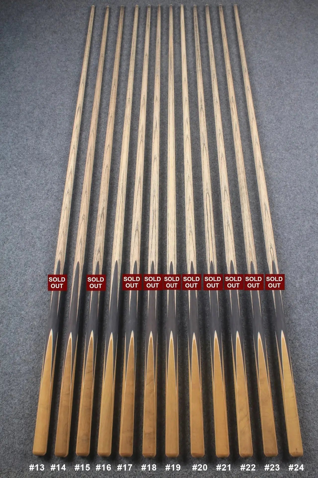 custom-made: woods 1 piece handmade ASH snooker / pool cue #13-#24 - made to order WOODS CUES