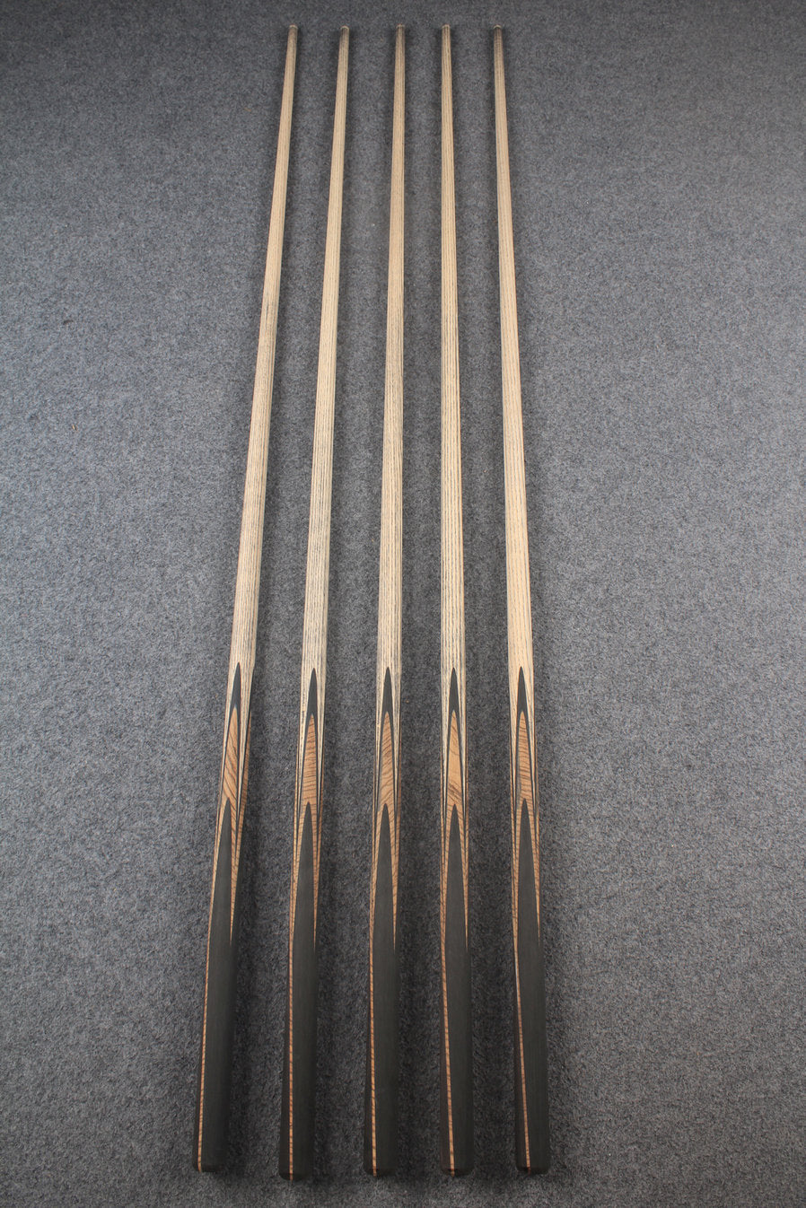 custom-made: woods 1 piece handmade ASH snooker / pool cue #123-#127 - made to order WOODS CUES