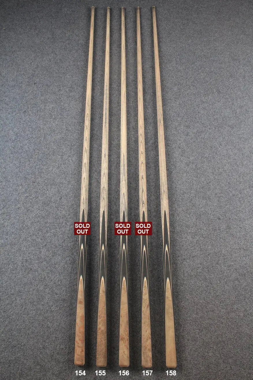 custom-made: woods 1 piece handmade ASH snooker / pool cue #154-#158 - made to order WOODS CUES