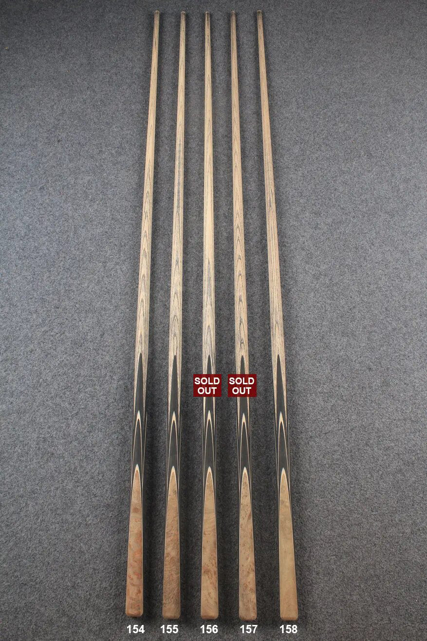 custom-made: woods 1 piece handmade ASH snooker / pool cue #154-#158 - made to order WOODS CUES