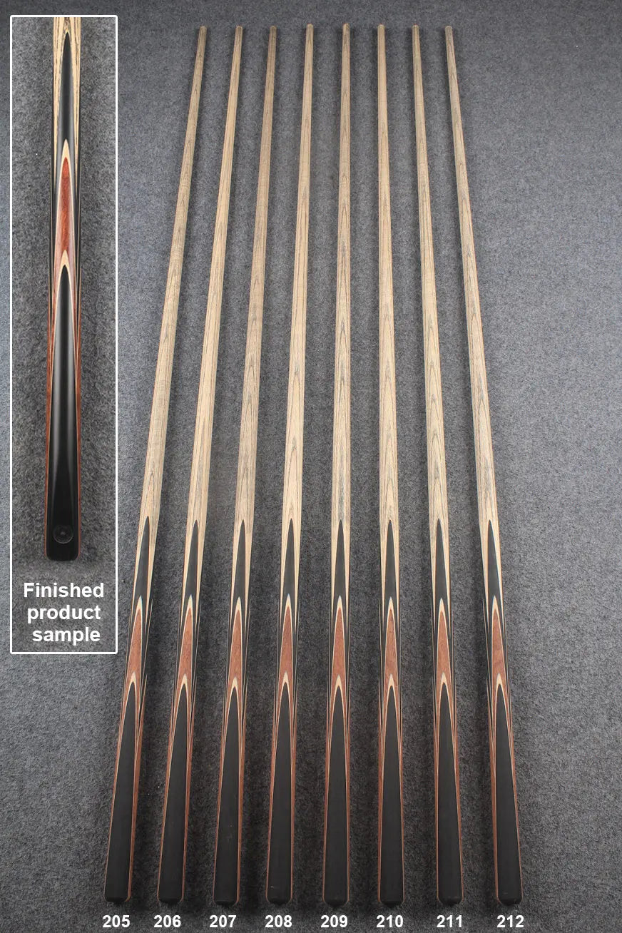 custom-made: woods 1 piece handmade ASH snooker / pool cue #205-#212 - made to order