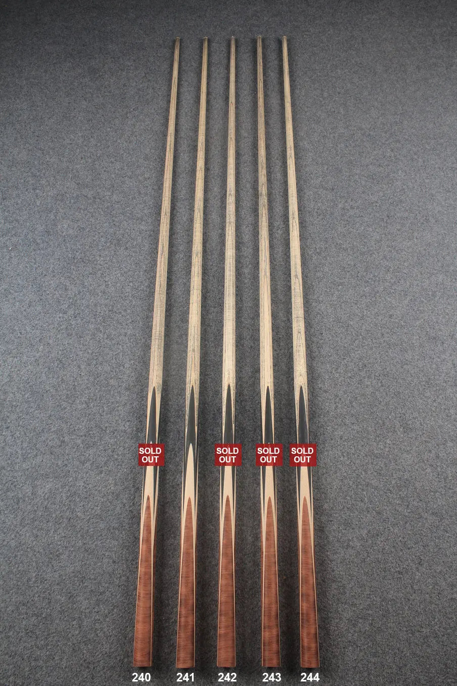 custom-made: woods 1 piece handmade ASH snooker / pool cue #240-#244 - made to order WOODS CUES