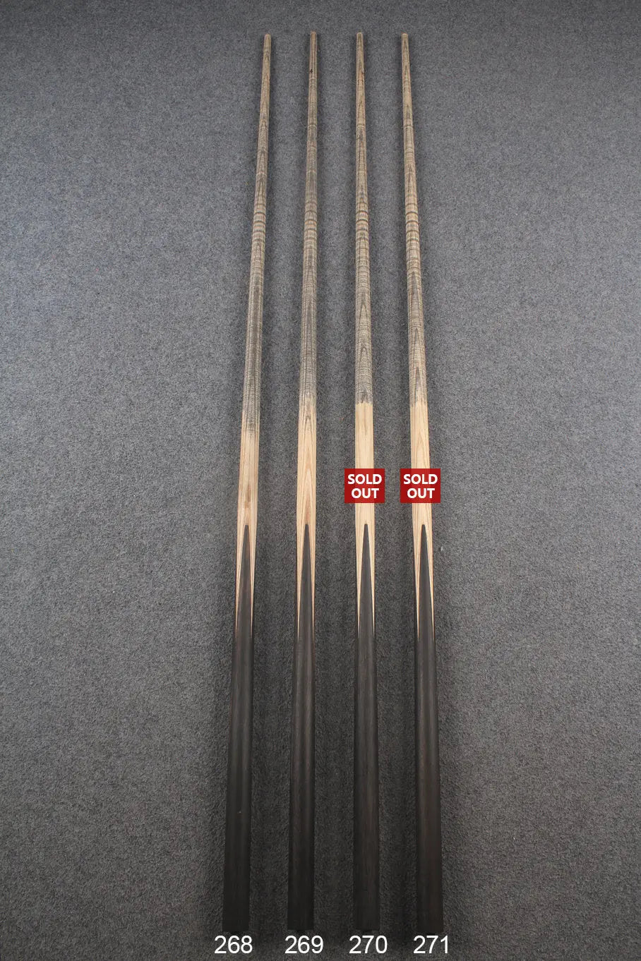 custom-made: 1 piece handmade ASH snooker / pool cue #268-#271 - made to order WOODS CUES