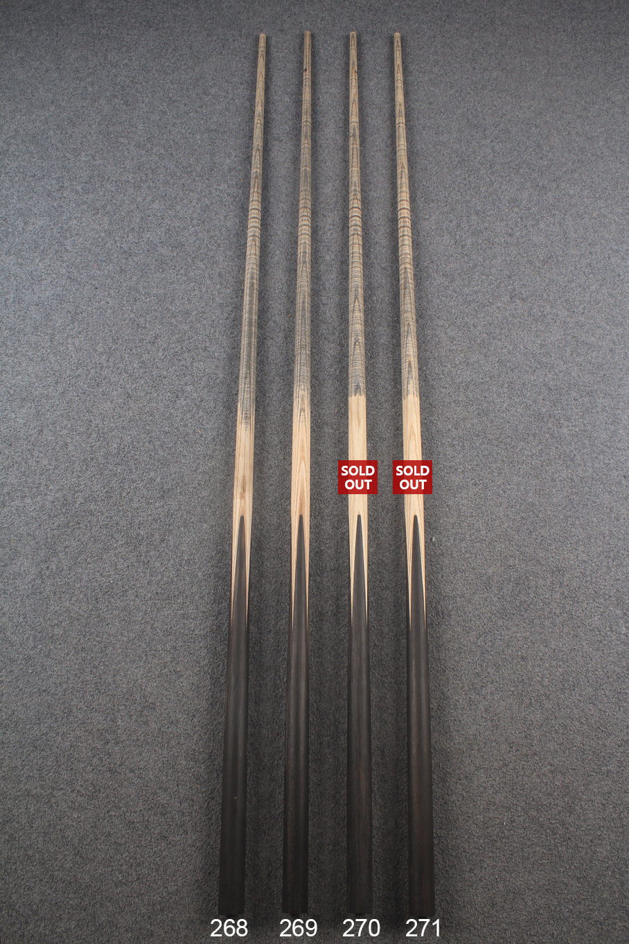 custom-made: 1 piece handmade ASH snooker / pool cue #268-#271 - made to order WOODS CUES