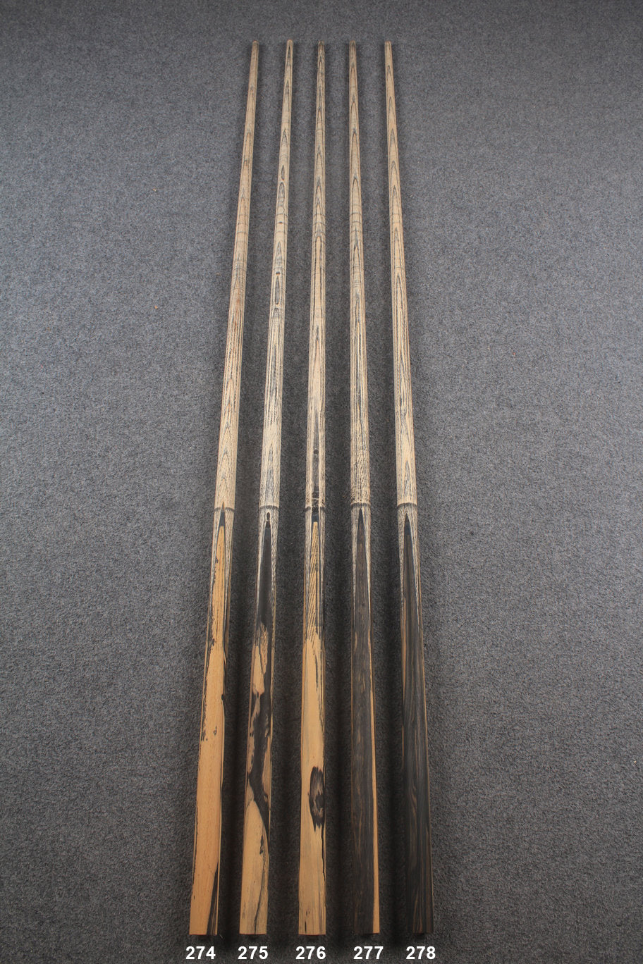 custom-made: woods 1 piece handmade ASH snooker / pool cue #274-#278 - made to order WOODS CUES