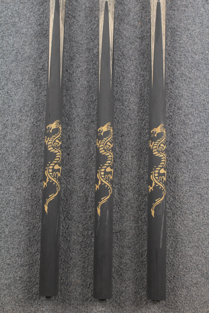 custom-made: woods 1 piece dragon inlay ASH snooker / pool cue #288-#290 - made to order WOODS CUES