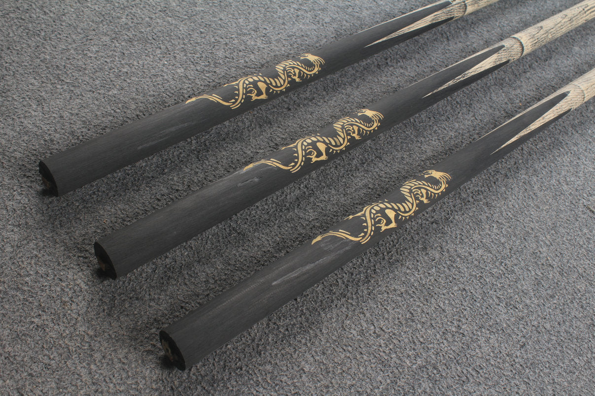 custom-made: woods 1 piece dragon inlay ASH snooker / pool cue #288-#290 - made to order WOODS CUES