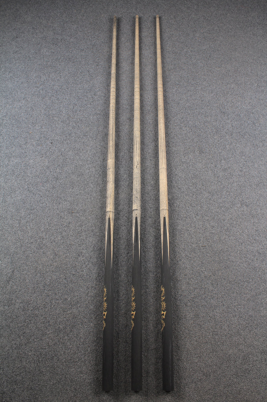 custom-made: woods 1 piece dragon inlay ASH snooker / pool cue #288-#290 - made to order WOODS CUES