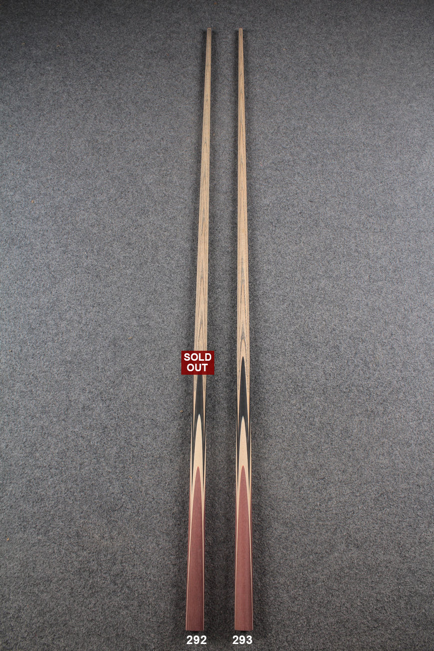 custom-made: woods 1 piece handmade ASH snooker / pool cue #292-#293 - made to order WOODS CUES