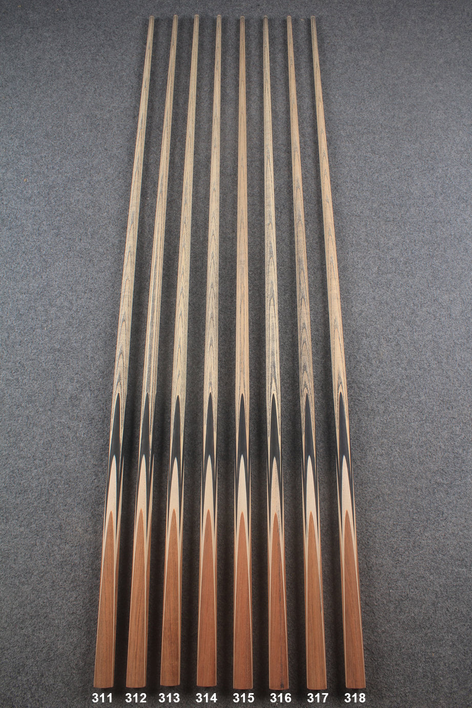 custom-made: woods 1 piece handmade ASH snooker / pool cue #311-#318 - made to order WOODS CUES