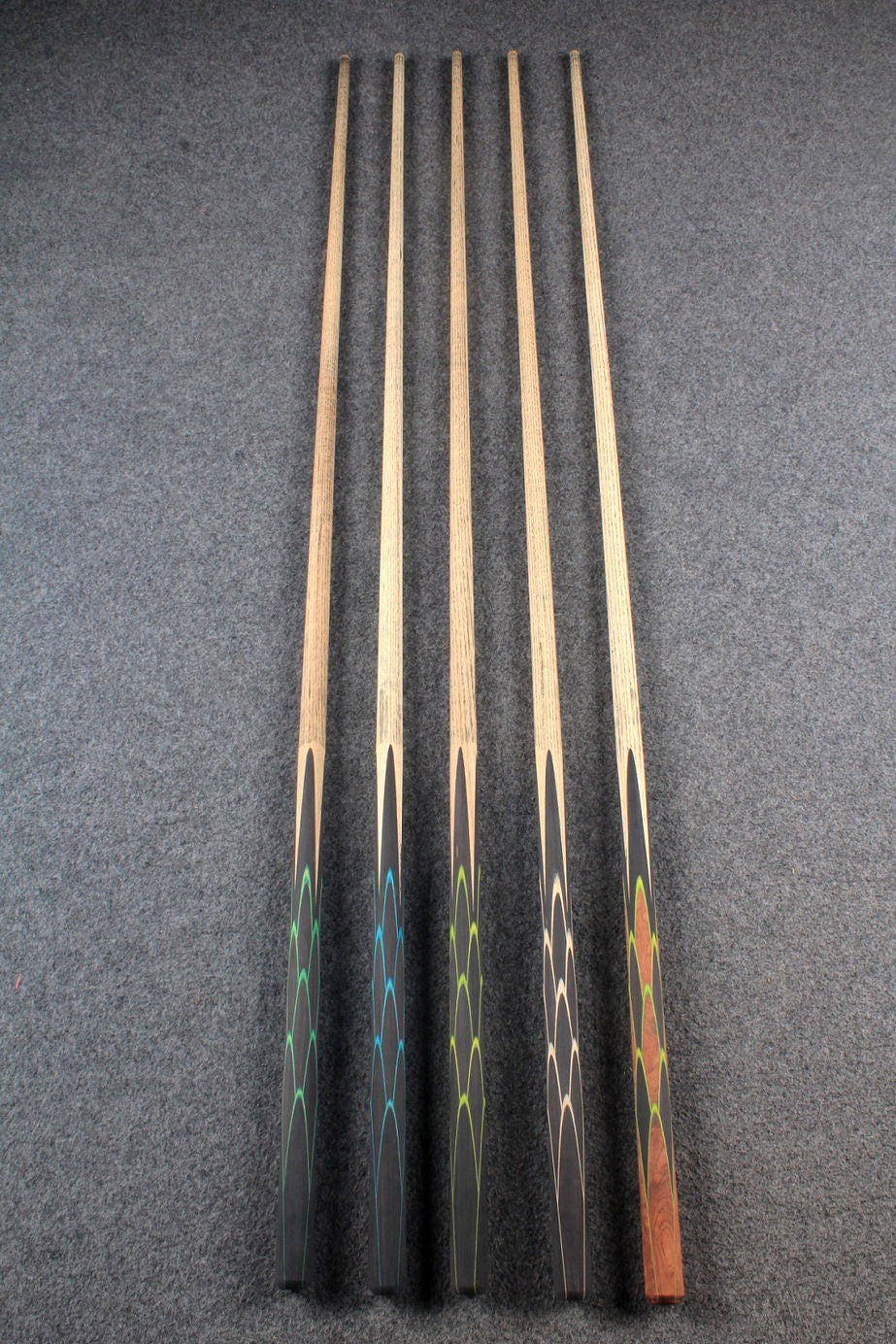 custom-made: woods 1 piece handmade ASH snooker / pool cue #78-#82 - made to order WOODS CUES