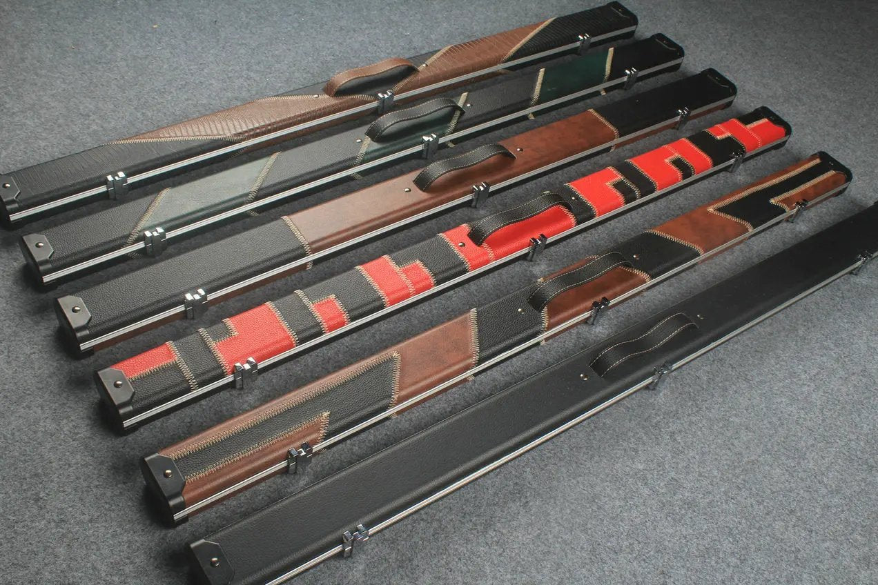 3/4 leather case aluminium construction with 2 slots ~halo style WOODS CUES