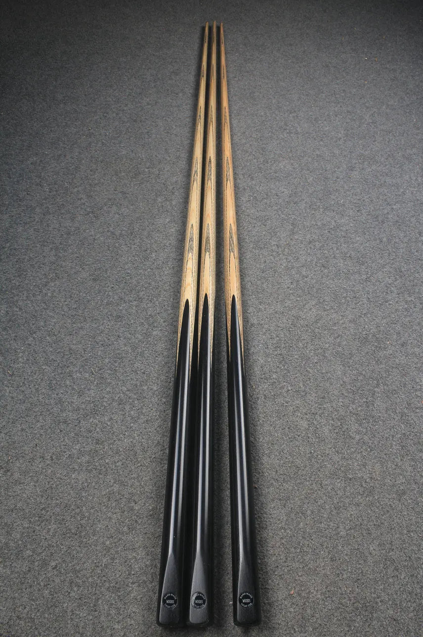 CHEVRONS+ WOODS 1 piece handmade snooker pool ash cue WOODS CUES
