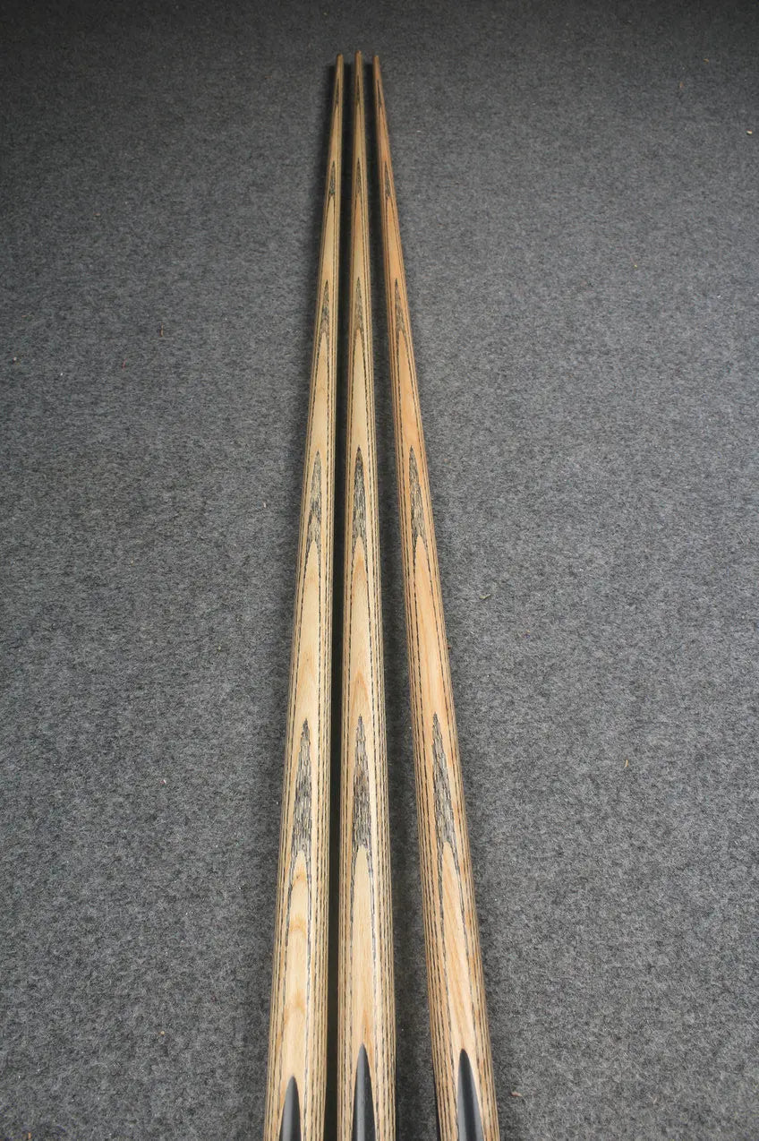 CHEVRONS+ WOODS 1 piece handmade snooker pool ash cue WOODS CUES