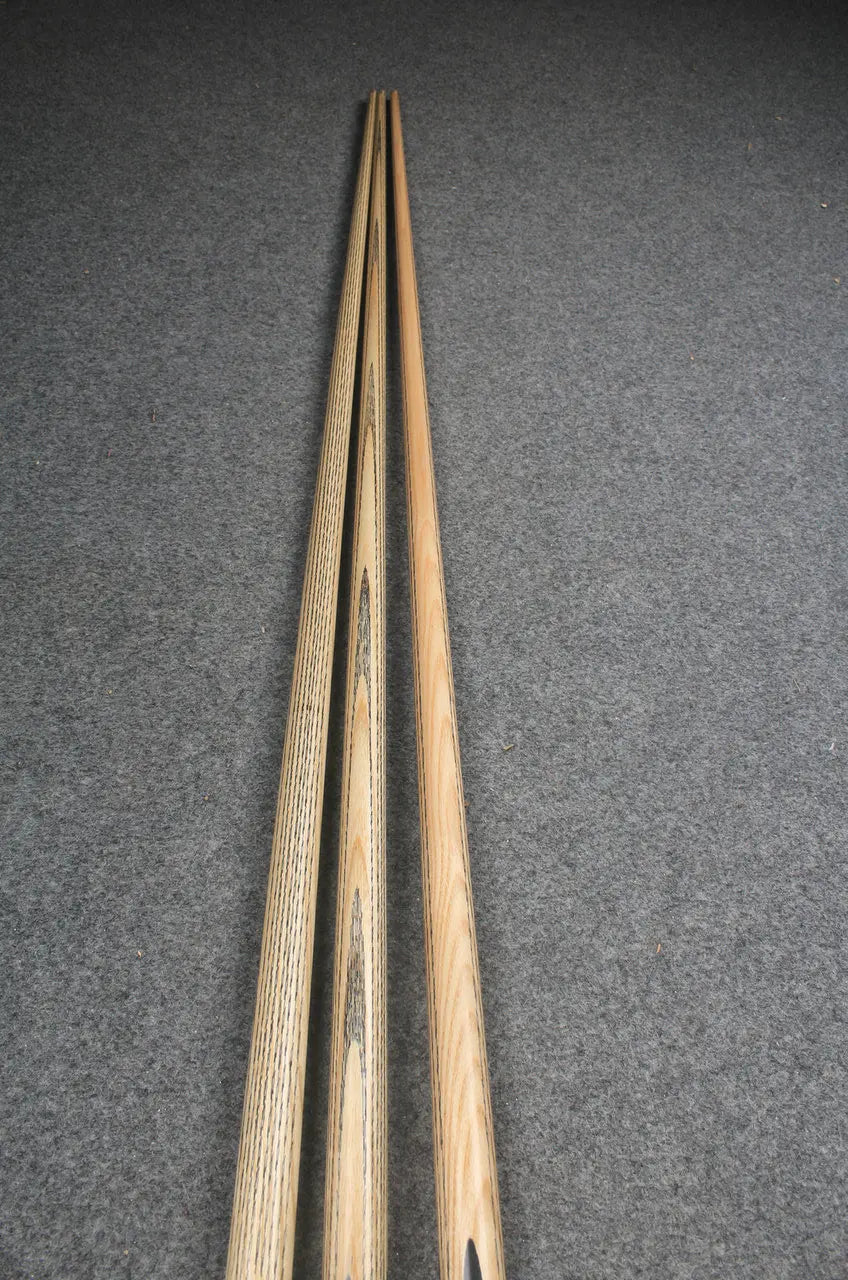 1 piece handmade ash english pool cue CHEVRONS+ WOODS CUES