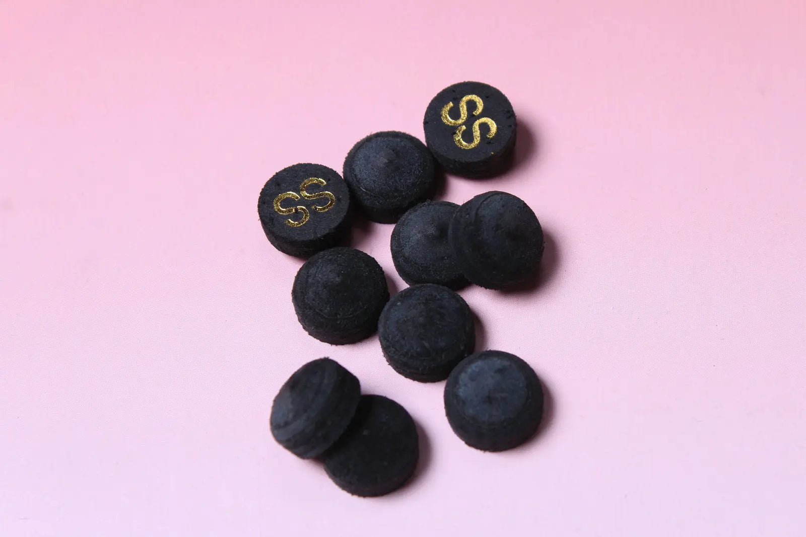 Black 11 mm Woods Cues Tips Pig Skin Layered Tips with mushroom shape