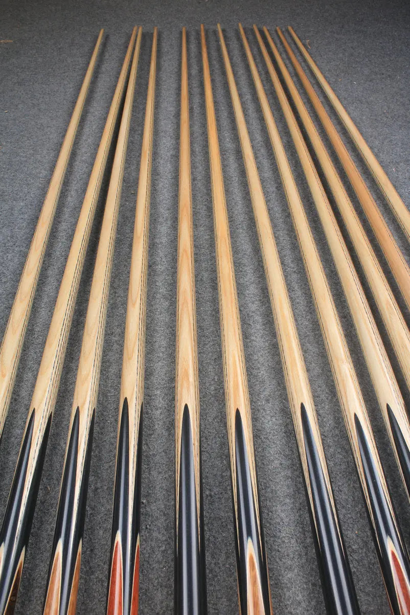 CHEVRONS+ WOODS 1 piece handmade ash english pool cue #1010- #1021 WOODS CUES