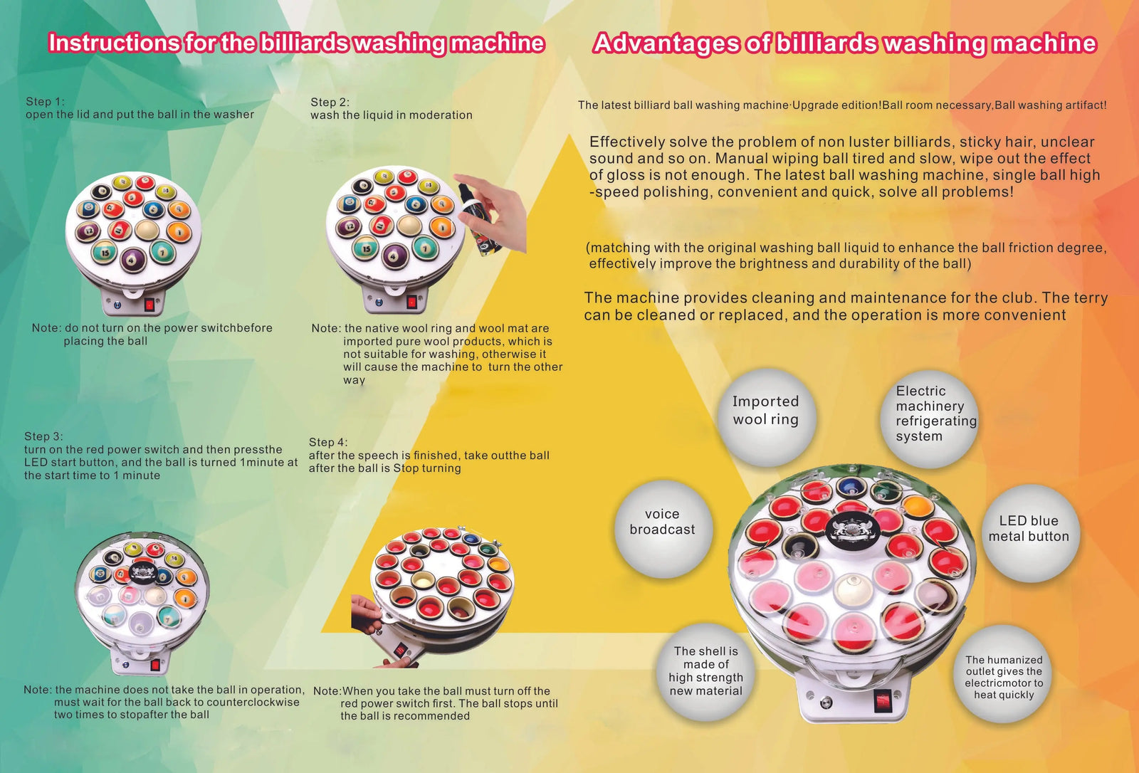 automatic billiard balls washing machine / ball cleaner free shipping