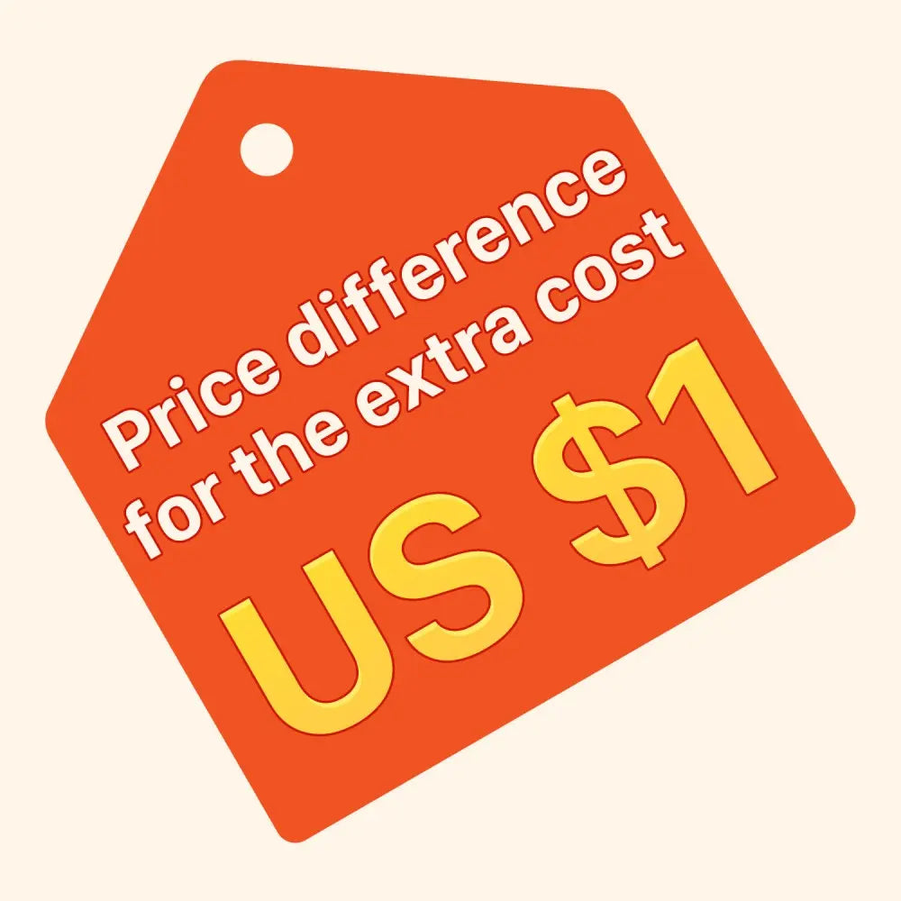 USD$1 per Piece to Make Up the Price Difference