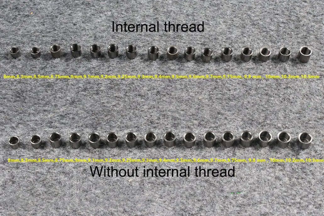 titanium ferrules for snooker / pool cues various size with or without internal threaded