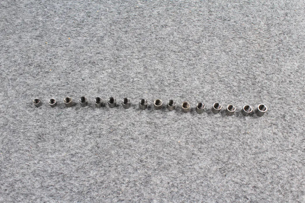 titanium ferrules for snooker / pool cues various size with or without internal threaded