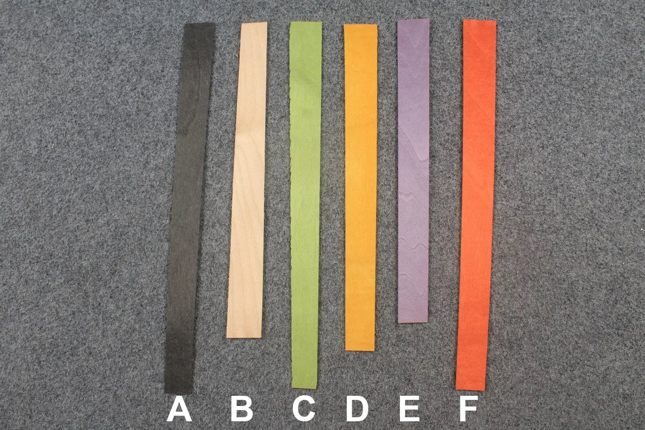 various colored veneers for cue making - 0.9 mm thickness WOODS CUES