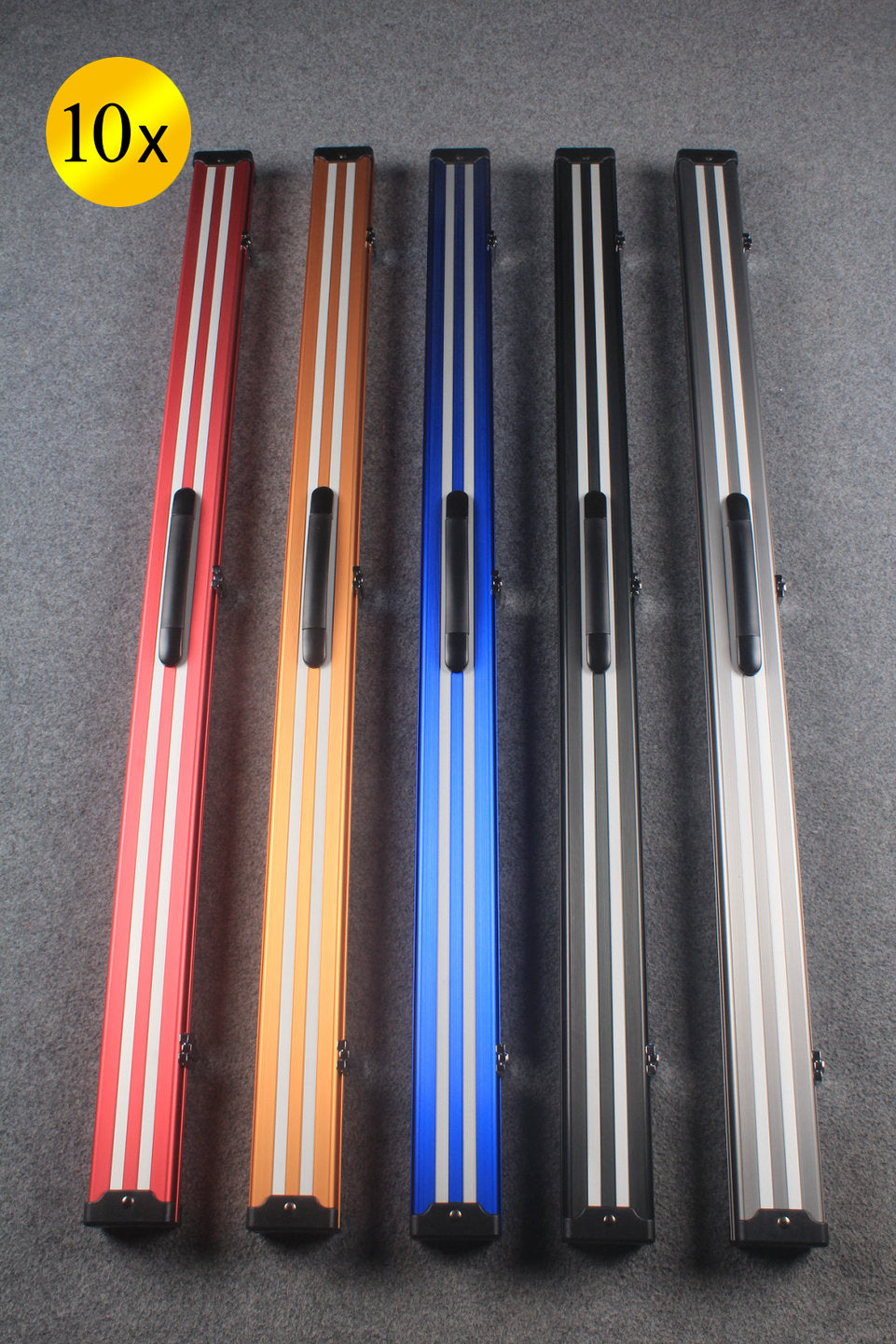 10 x 3/4 professional aluminium cue cases WOODS CUES