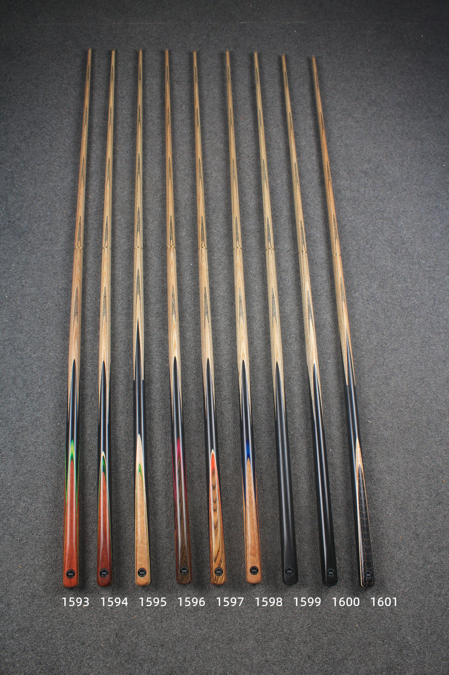 CHEVRONS+ WOODS 1/2 handmade ash chinese 8 ball pool cue #1593-#1601