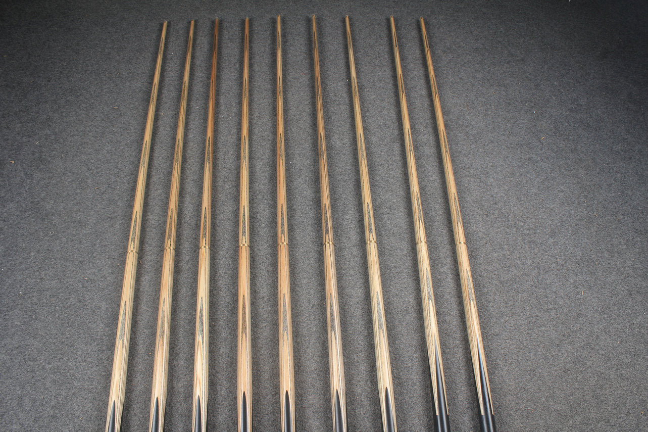 CHEVRONS+ WOODS 1/2 handmade ash snooker / pool cue #1602#1610