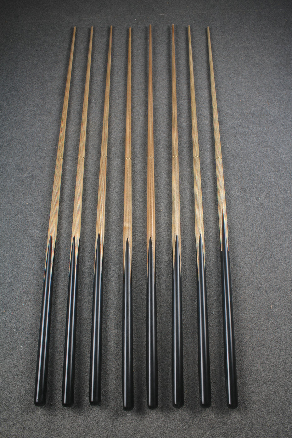 CHEVRONS+ WOODS 1/2 handmade ash english pool cue #1631-#1638
