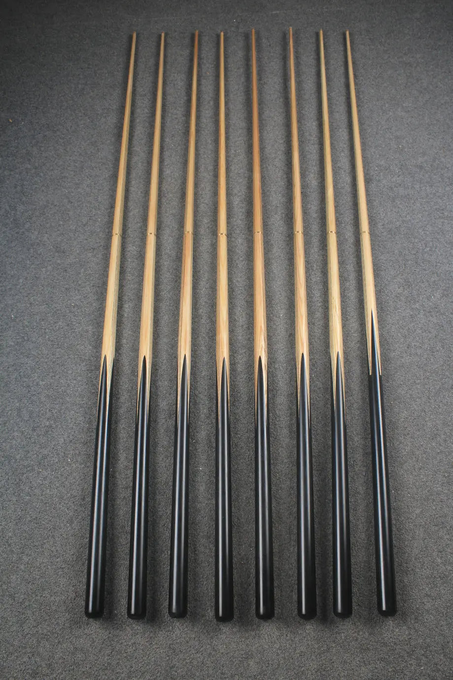 CHEVRONS+ WOODS 1/2 handmade ash english pool cue #1631-#1638 WOODS CUES