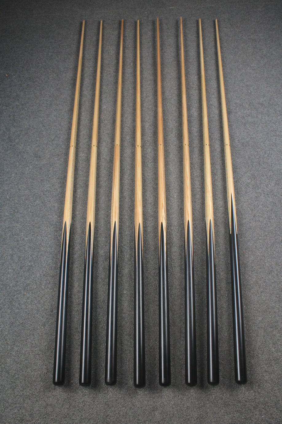 CHEVRONS+ WOODS 1/2 handmade ash english pool cue #1631-#1638