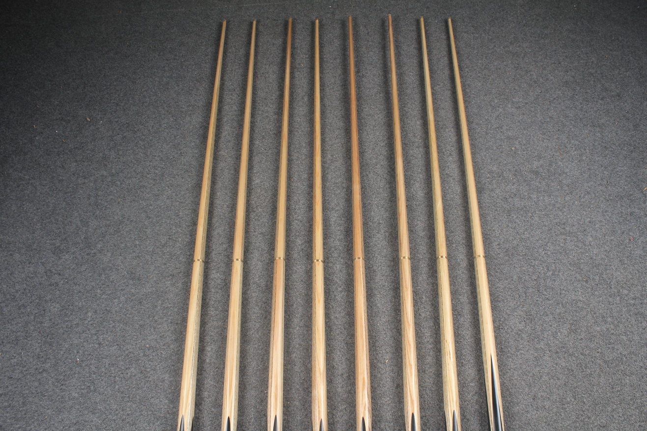 CHEVRONS+ WOODS 1/2 handmade ash english pool cue #1631-#1638