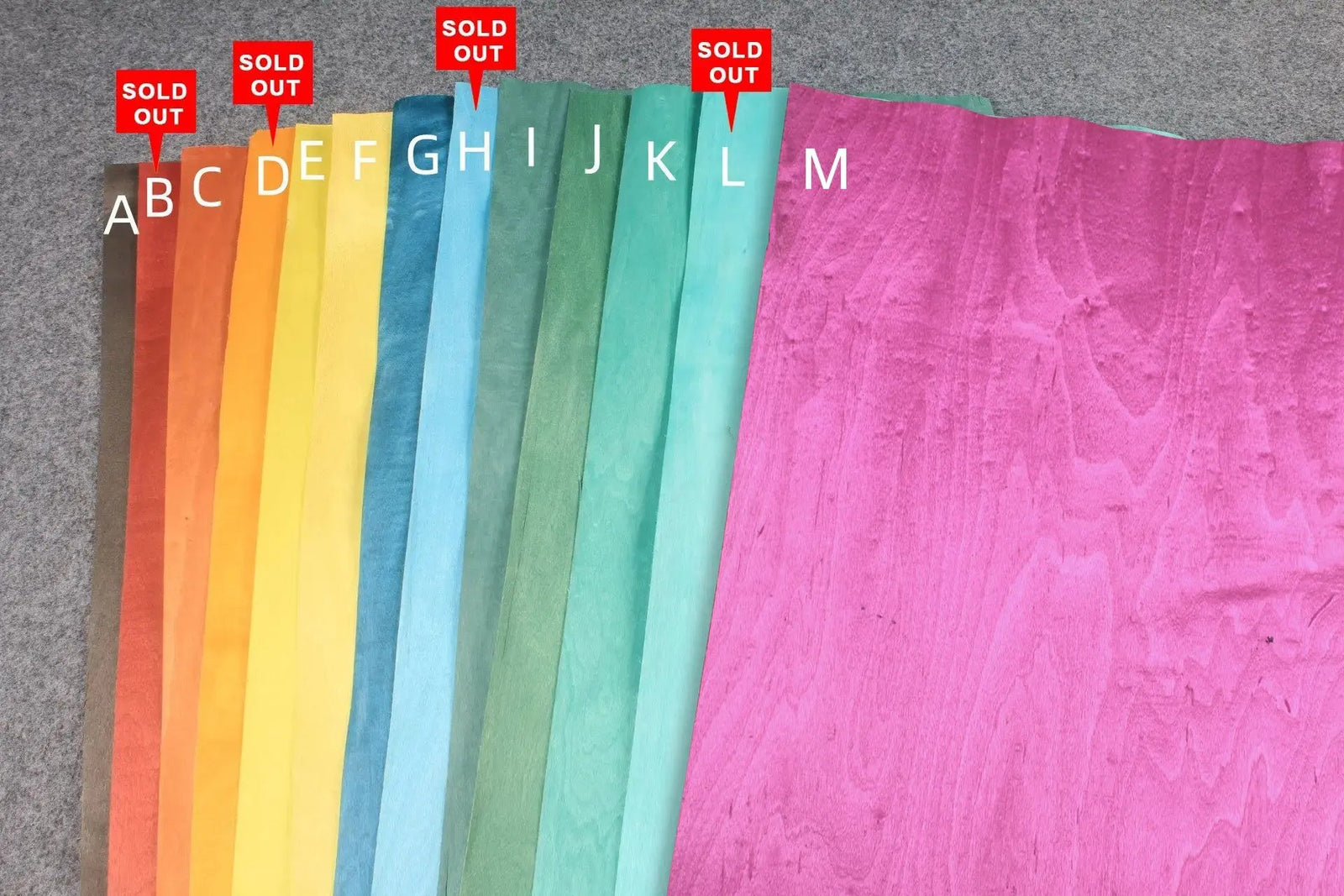 various colored veneers for cue making