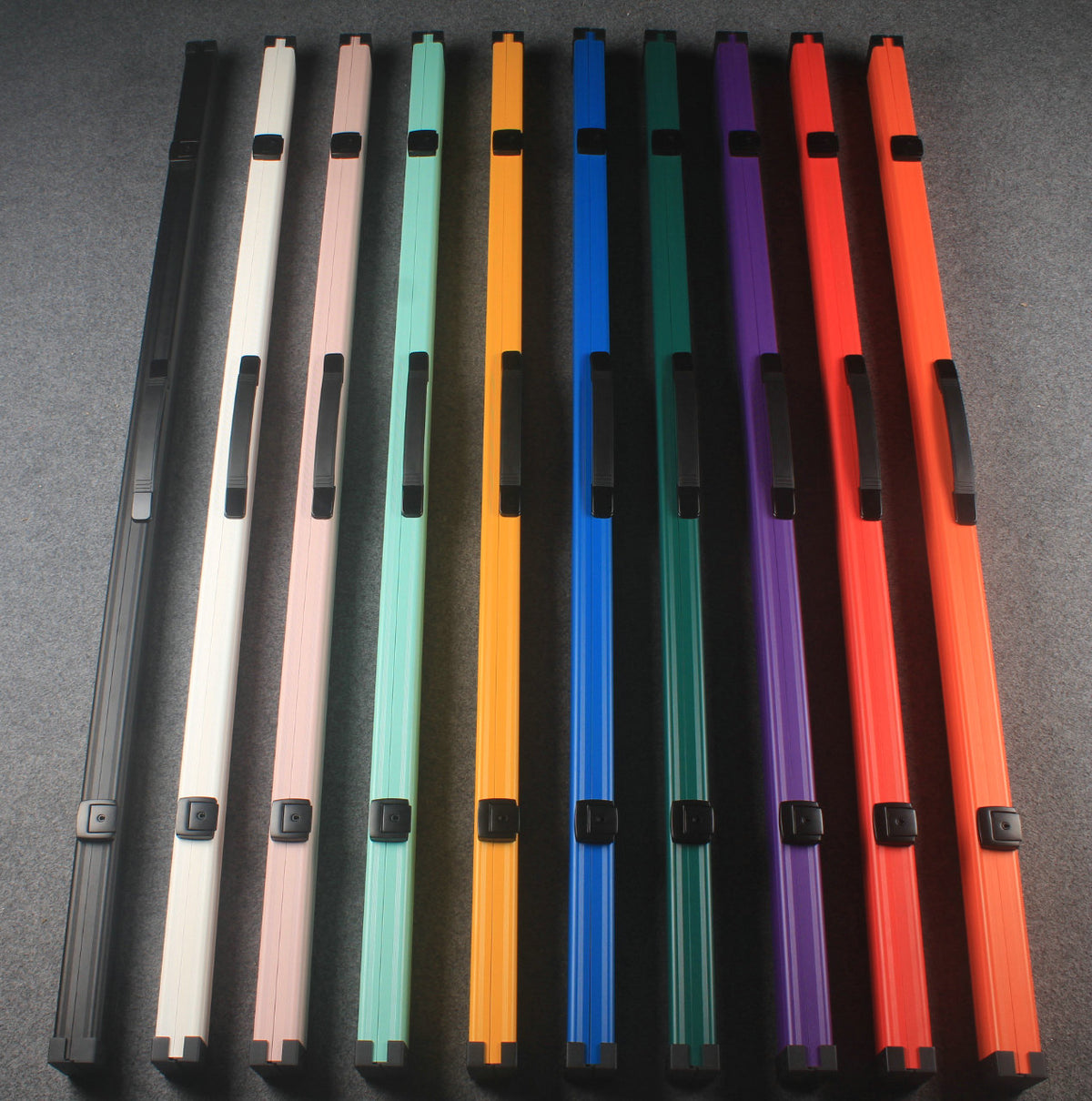 one piece aluminium lockable cue case – 2 Slots（chalk area inside）