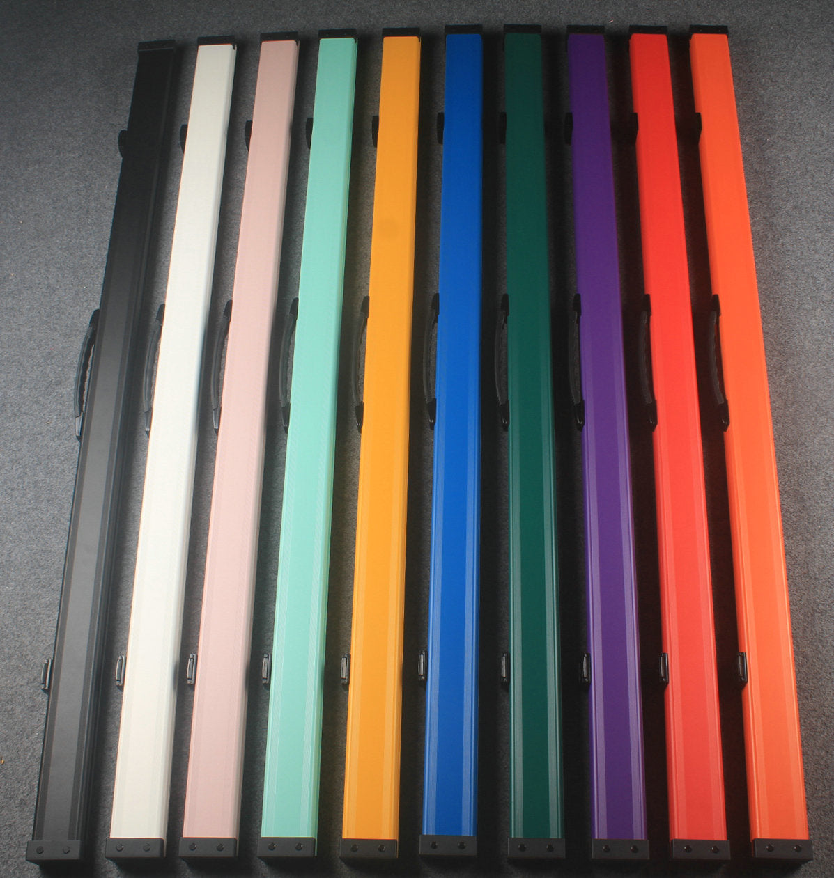 one piece aluminium lockable cue case – 2 Slots（chalk area inside）