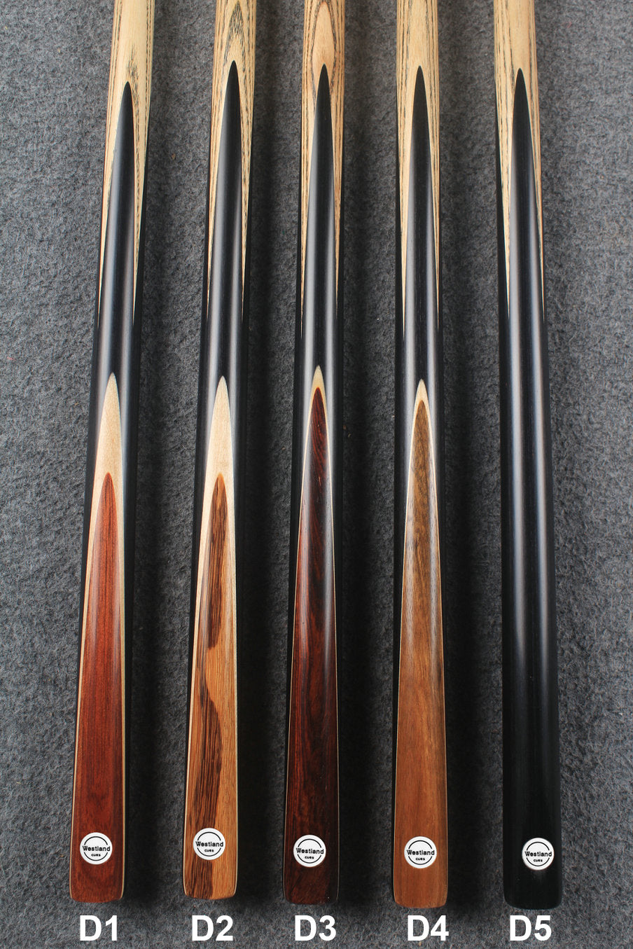westland 1 piece ash english pool cues 8.5 mm titanium ferrule WOODS CUES